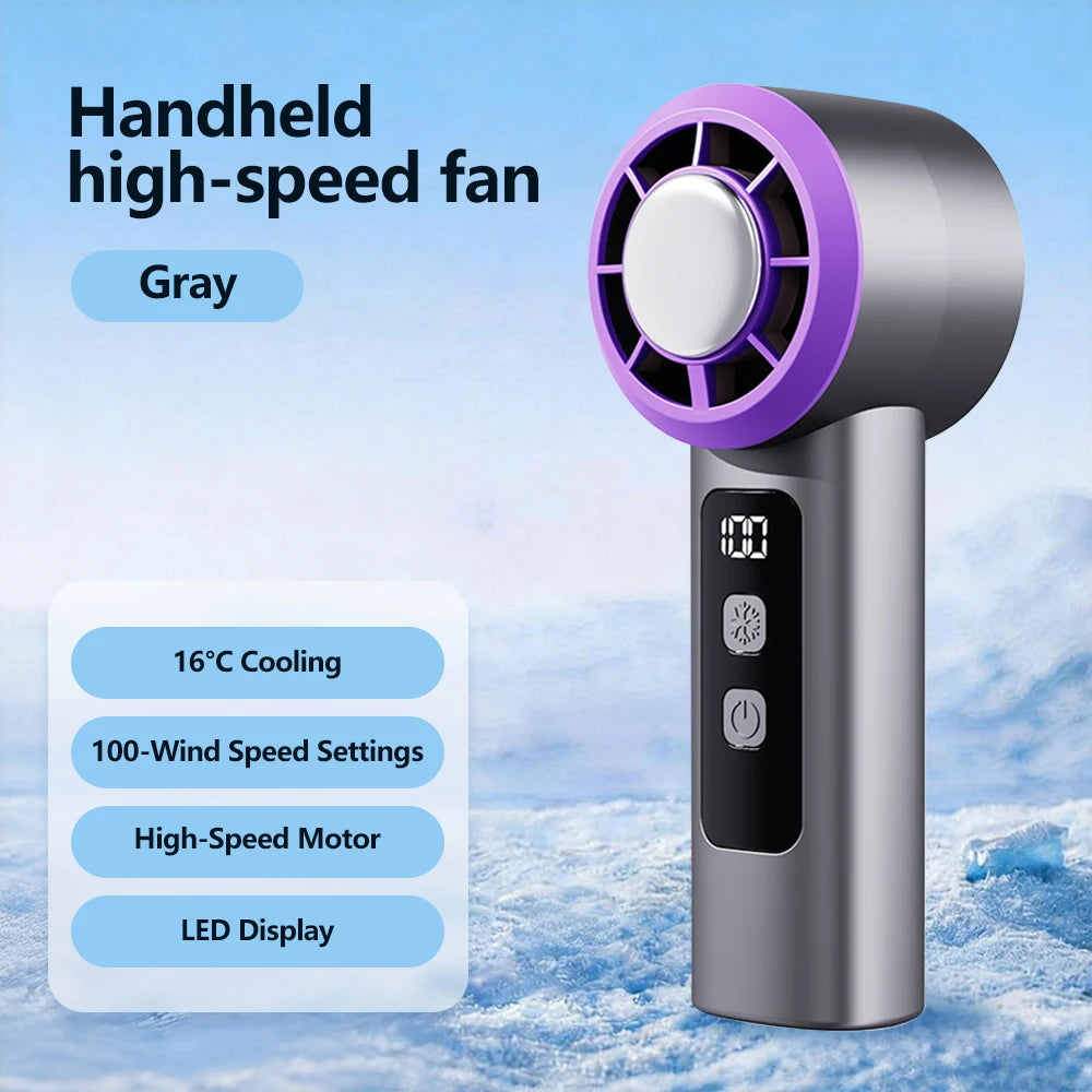 New Handheld Portable Cooling Fan 120 Speeds Adjustable Refrigeration
