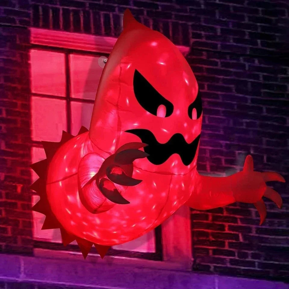 1Pc 1.4M Halloween Ghost Scary Inflatable Giant Blow up Foldable Phantom Unique Coming Party outside Yard Garden Lawn Decor Prop