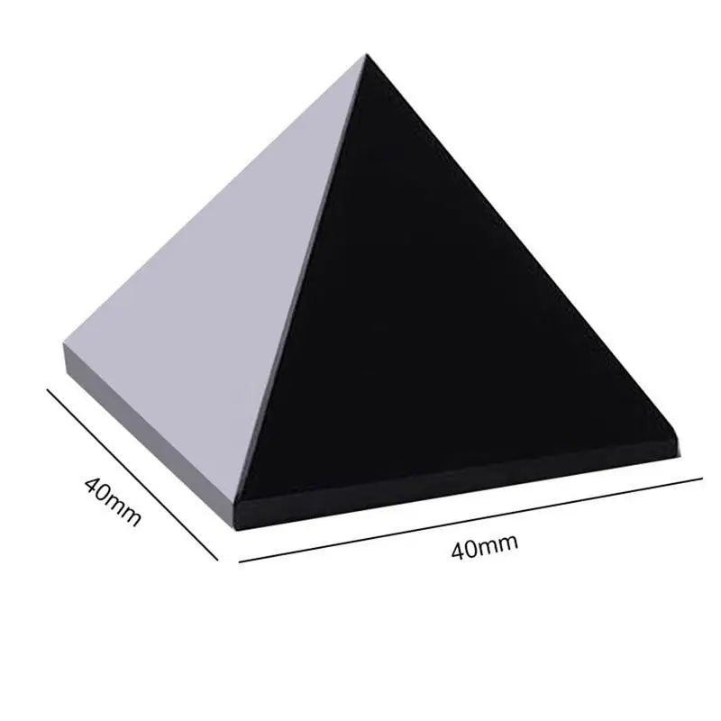 Energy Natural Black Shungite Crystal Pyramid Tower