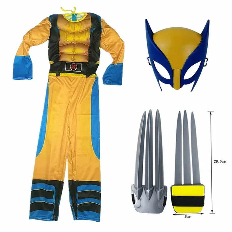 Child Movie Luxury Mask Jumpsuit Wolverine Cosplay Costume 