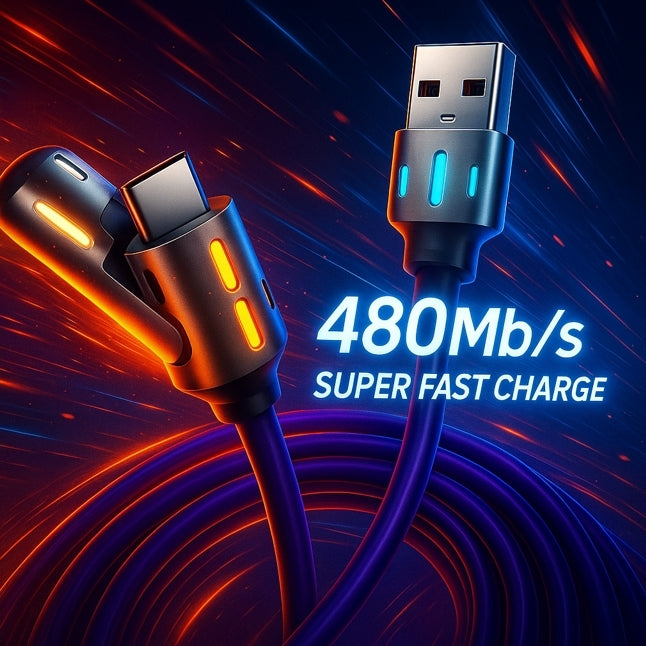 The Speedy 4-in-1 Type-C Power-Up Party: Charge Like a Pro with Our 240W Super Fast Cable!