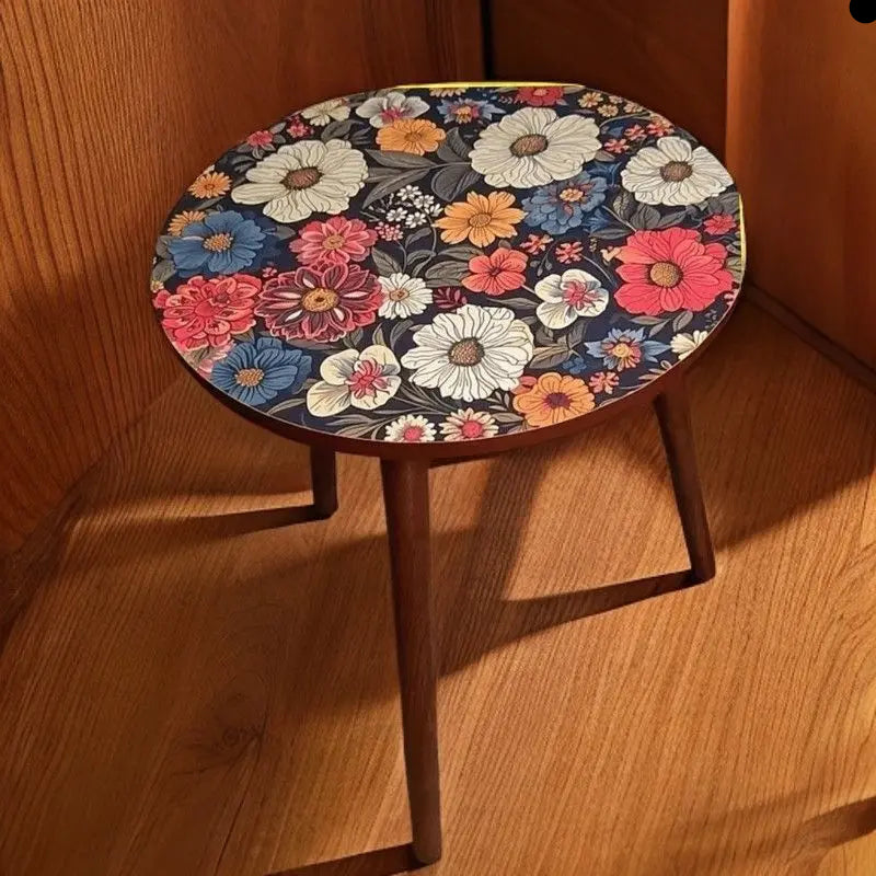 Mandala Coffee Table Removable Mini Desk Wooden Coffee Side Table Living Room Furniture Sofa Bedside round Table Bedroom Home