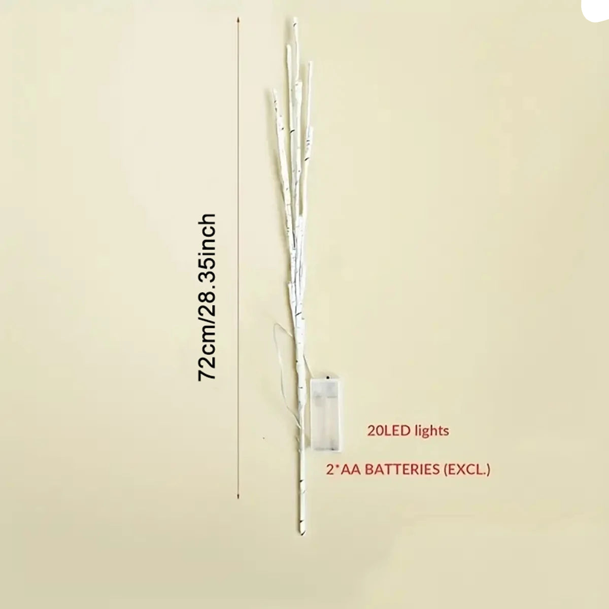 1 PC White Birch Branch Light LED Festive Lights Battery Operated for Christmas Party Wedding Decoration Twig Outdoor Lights