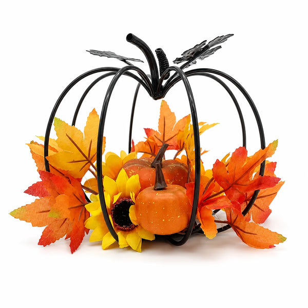 Black Iron Art Pumpkin Decoration Autumn Harvest Theme Desktop Decorations