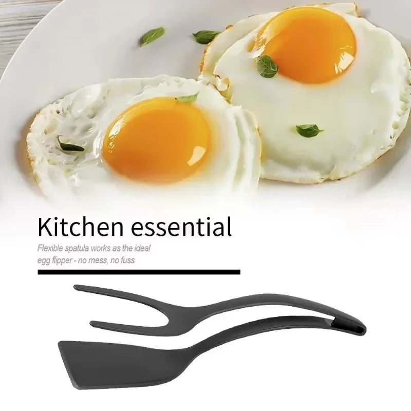 2 in 1 Nylon Grip Flip Tongs with Egg Spatula