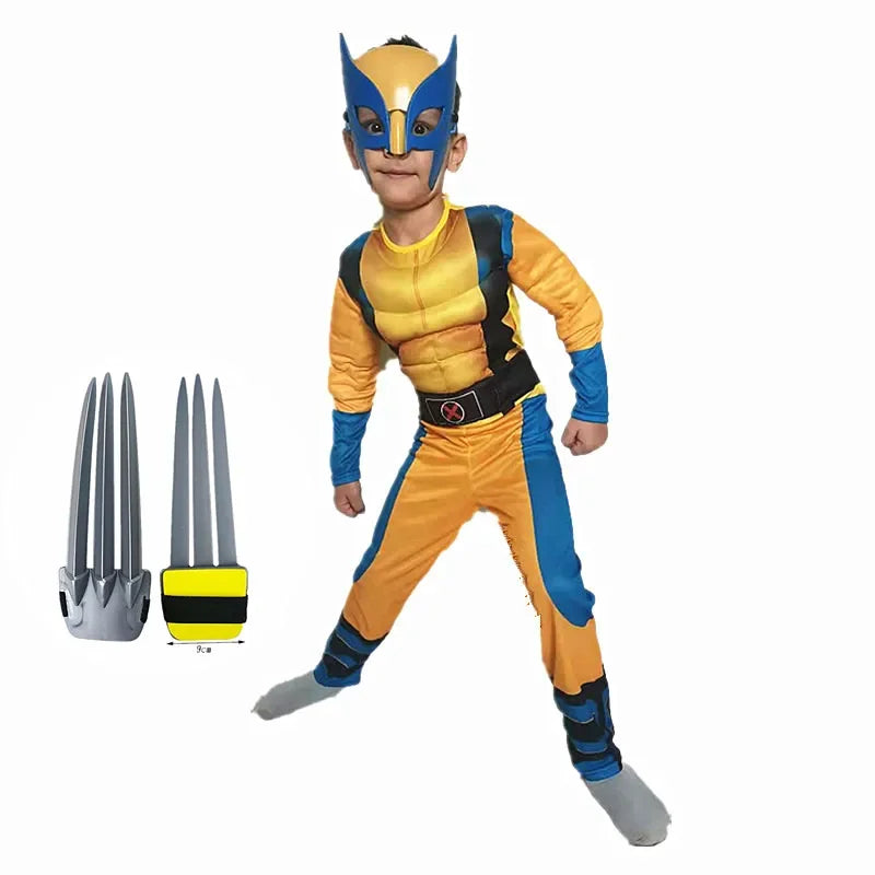 Child Movie Luxury Mask Jumpsuit Wolverine Cosplay Costume 