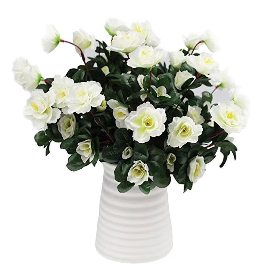 Artificial Azalea High Quality Flowers Bushes UV Resistant Decor for Garden