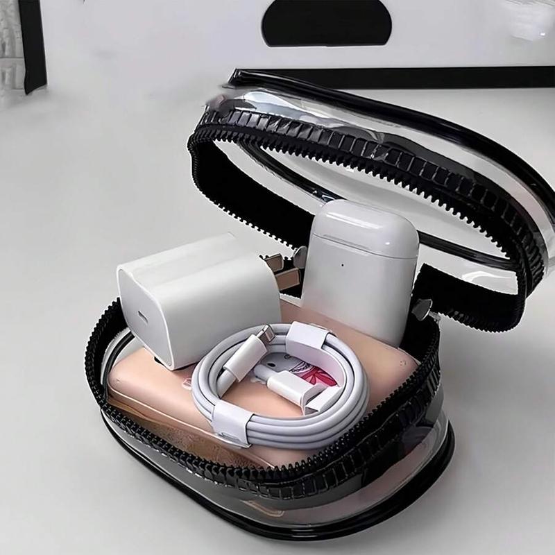 Portable Mini Transparent Charging Cable Storage Bag