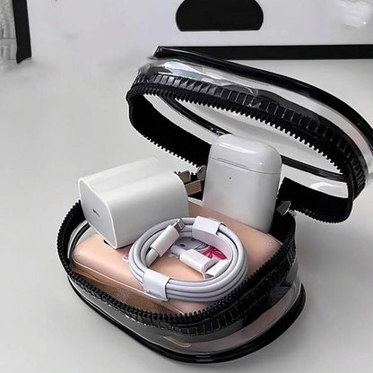 Portable Mini Transparent Charging Cable Storage Bag