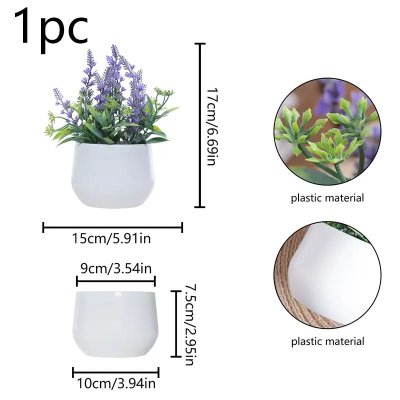Lavender Pot Plastic Plant