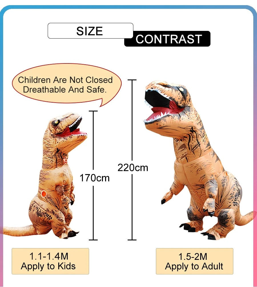 T-Rex Inflatable Uit Tyrannosaurus Dinosaur Costume Child Kids Adult 