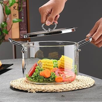 KEMORELA® 1PCS Glass Cooking Pot 2.5L/3.5L 