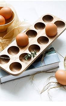 KEMORELA 1PCS Modern Wooden Egg Storage Box 