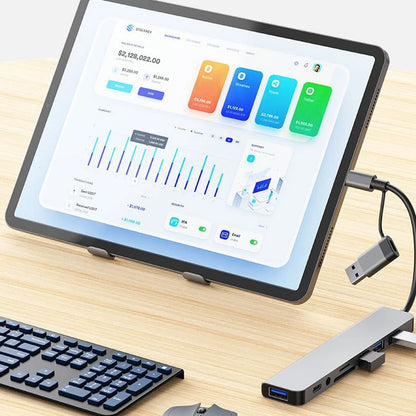 8 in 2 USB +Type C HUB Docking Station with 3.5Mm Audio Jack Adapter 