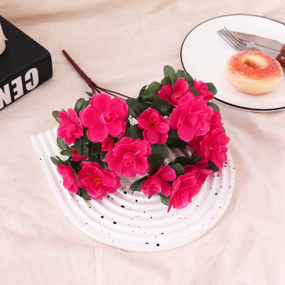 Artificial Azalea High Quality Flowers Bushes UV Resistant Decor for Garden