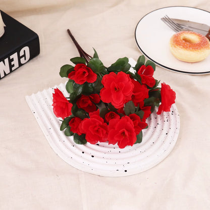Artificial Azalea High Quality Flowers Bushes UV Resistant Decor for Garden