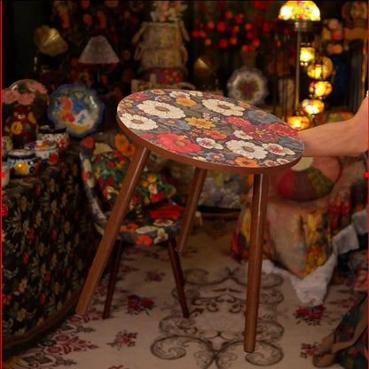 Mandala Coffee Table Removable Mini Desk Wooden Coffee Side Table Living Room Furniture Sofa Bedside round Table Bedroom Home