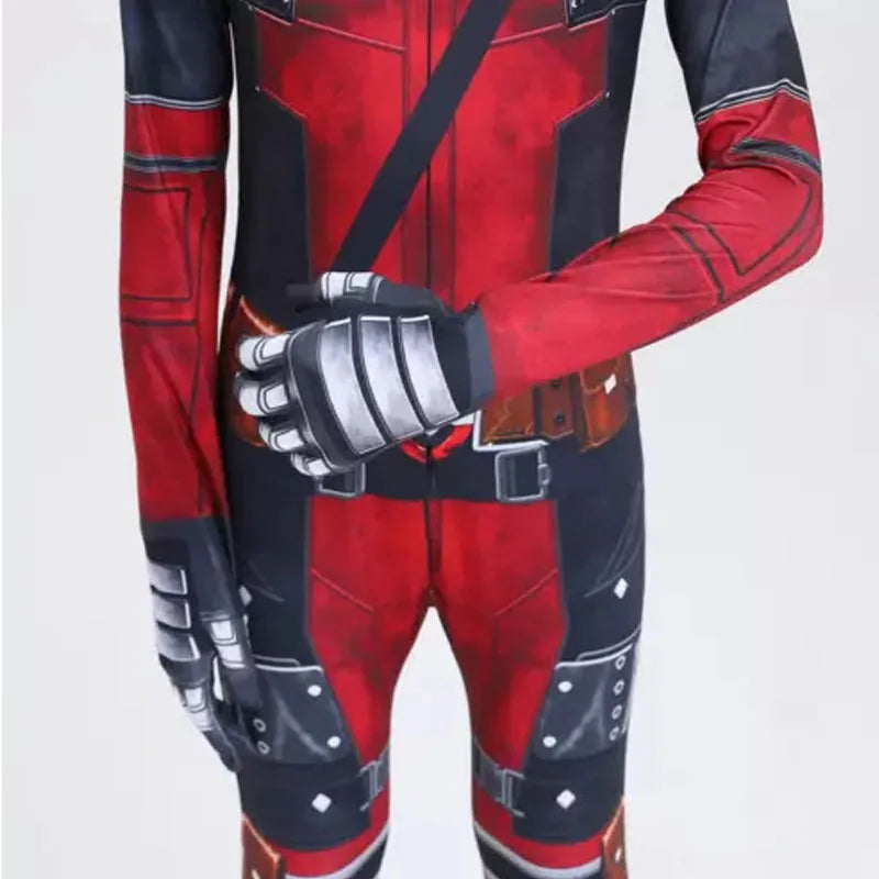 Superhero Deadpool Costume Mask Sword Bag Suits 