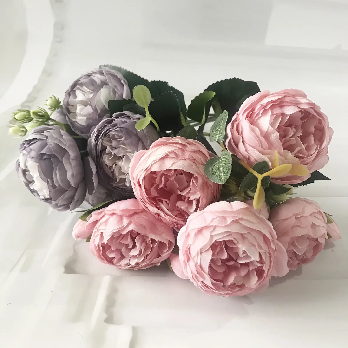 30Cm Rose Pink Silk Peony Artificial Flowers Bouquet 