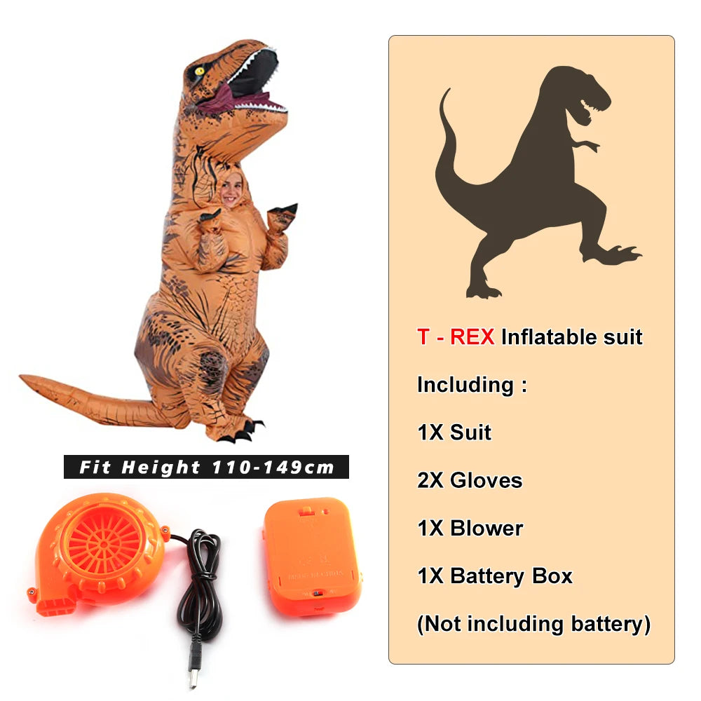T-Rex Inflatable Uit Tyrannosaurus Dinosaur Costume Child Kids Adult 