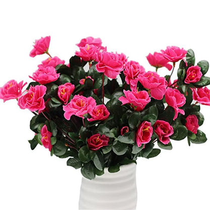 Artificial Azalea High Quality Flowers Bushes UV Resistant Decor for Garden