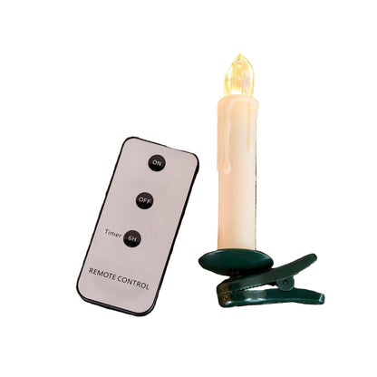 10 Clip-On Ivory Candles