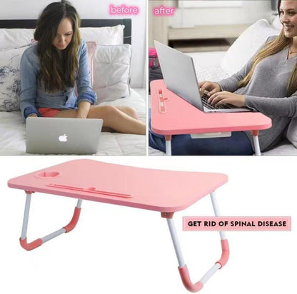 Laptop Desk Foldable Bed Table – Pink