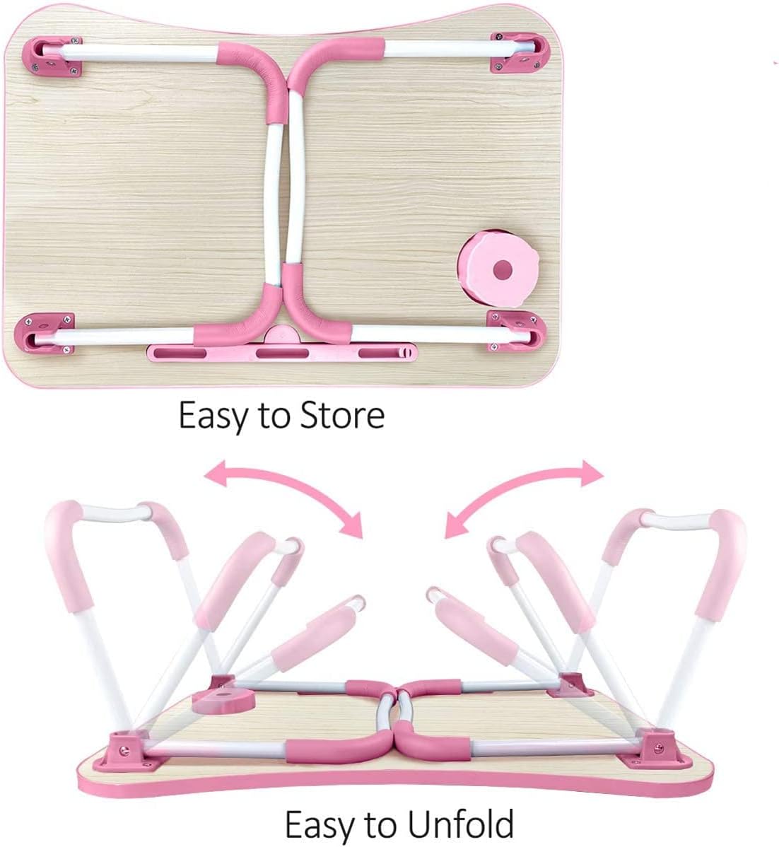 Laptop Desk Foldable Bed Table – Pink