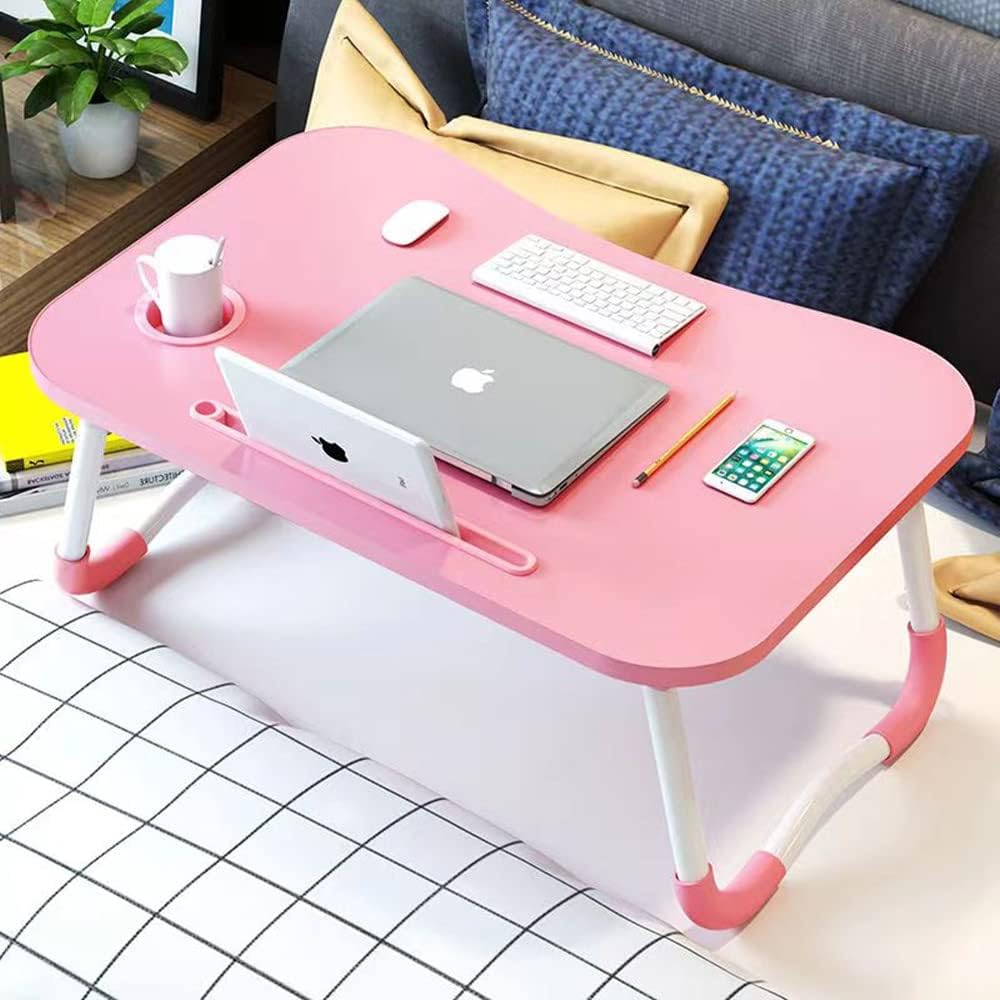 Laptop Desk Foldable Bed Table – Pink