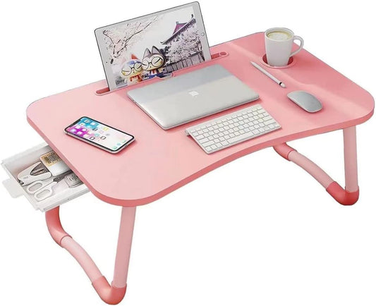Laptop Desk Foldable Bed Table – Pink
