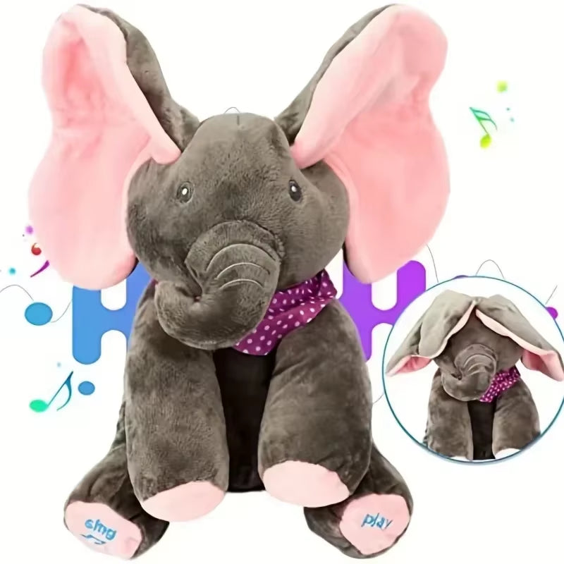 2025 New Hide-And-Seek Elephant Plush Toy Baby Hide-And-Seek Game Toy Singing Interactive Musical Toys Gifts