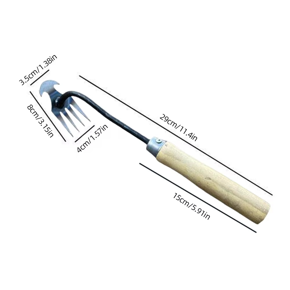 Manganese Steel Garden Weeder – Ergonomic V-Fork Hand Tool