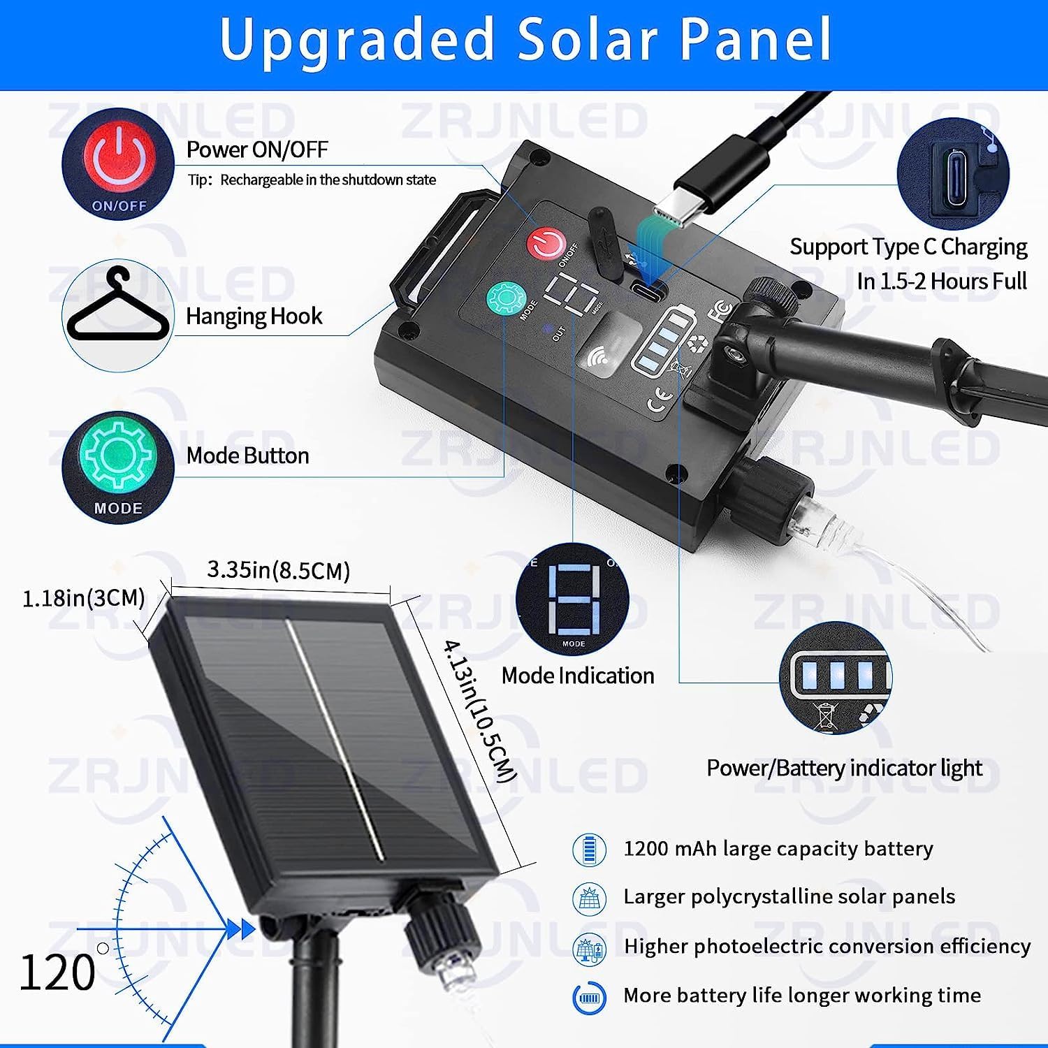 Solar Curtain Lights Outdoor Waterproof 