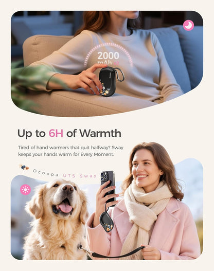 Hand Warmers Rechargeable 2 Pack, Ultra Slim Electric Hand Warmers, Portable Pocket Heater, Comb-Inspired, Fits in Gloves,Ul Certified, Winter Essentials,Ut5 Sway