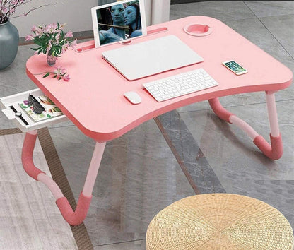 Laptop Desk Foldable Bed Table – Pink