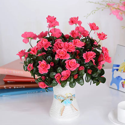 Artificial Azalea High Quality Flowers Bushes UV Resistant Decor for Garden