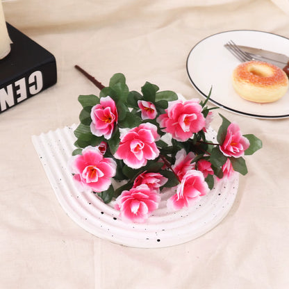 Artificial Azalea High Quality Flowers Bushes UV Resistant Decor for Garden