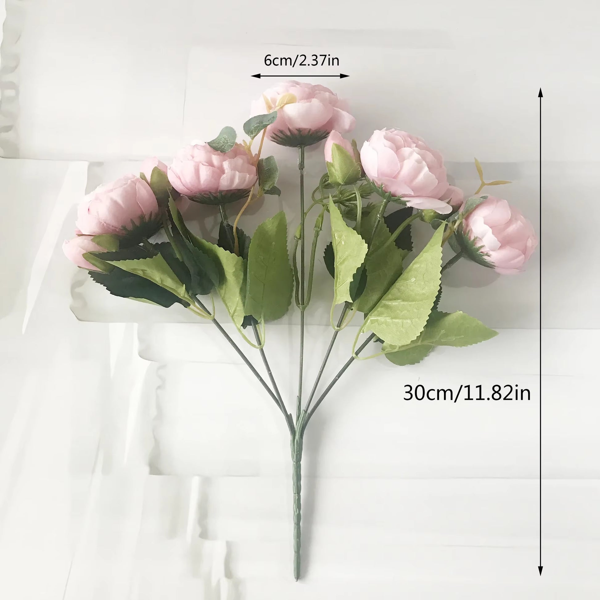 30Cm Rose Pink Silk Peony Artificial Flowers Bouquet 