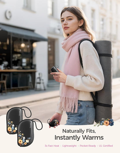 Hand Warmers Rechargeable 2 Pack, Ultra Slim Electric Hand Warmers, Portable Pocket Heater, Comb-Inspired, Fits in Gloves,Ul Certified, Winter Essentials,Ut5 Sway