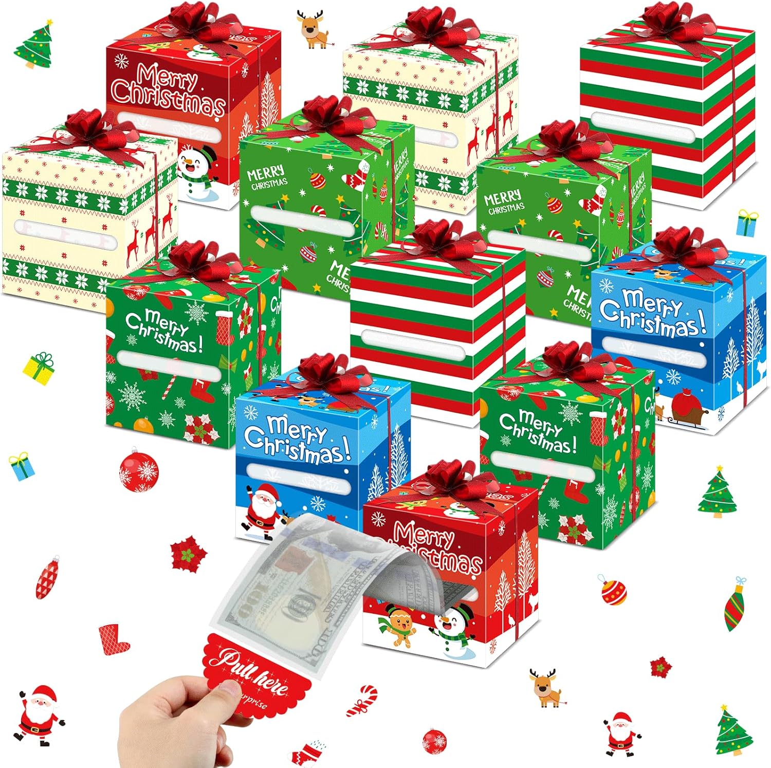 12 Pcs Christmas Money Gift Box 