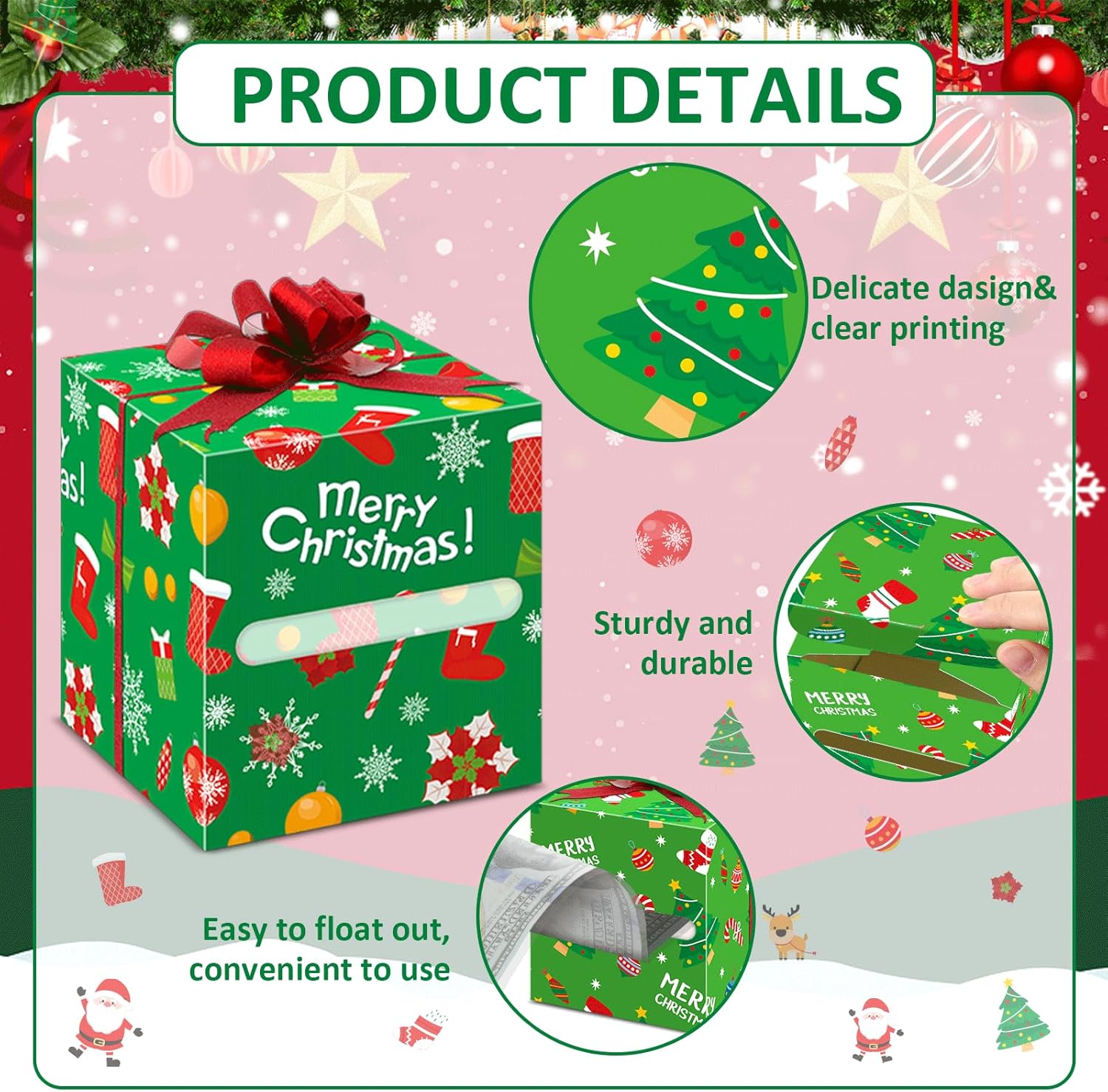 12 Pcs Christmas Money Gift Box 