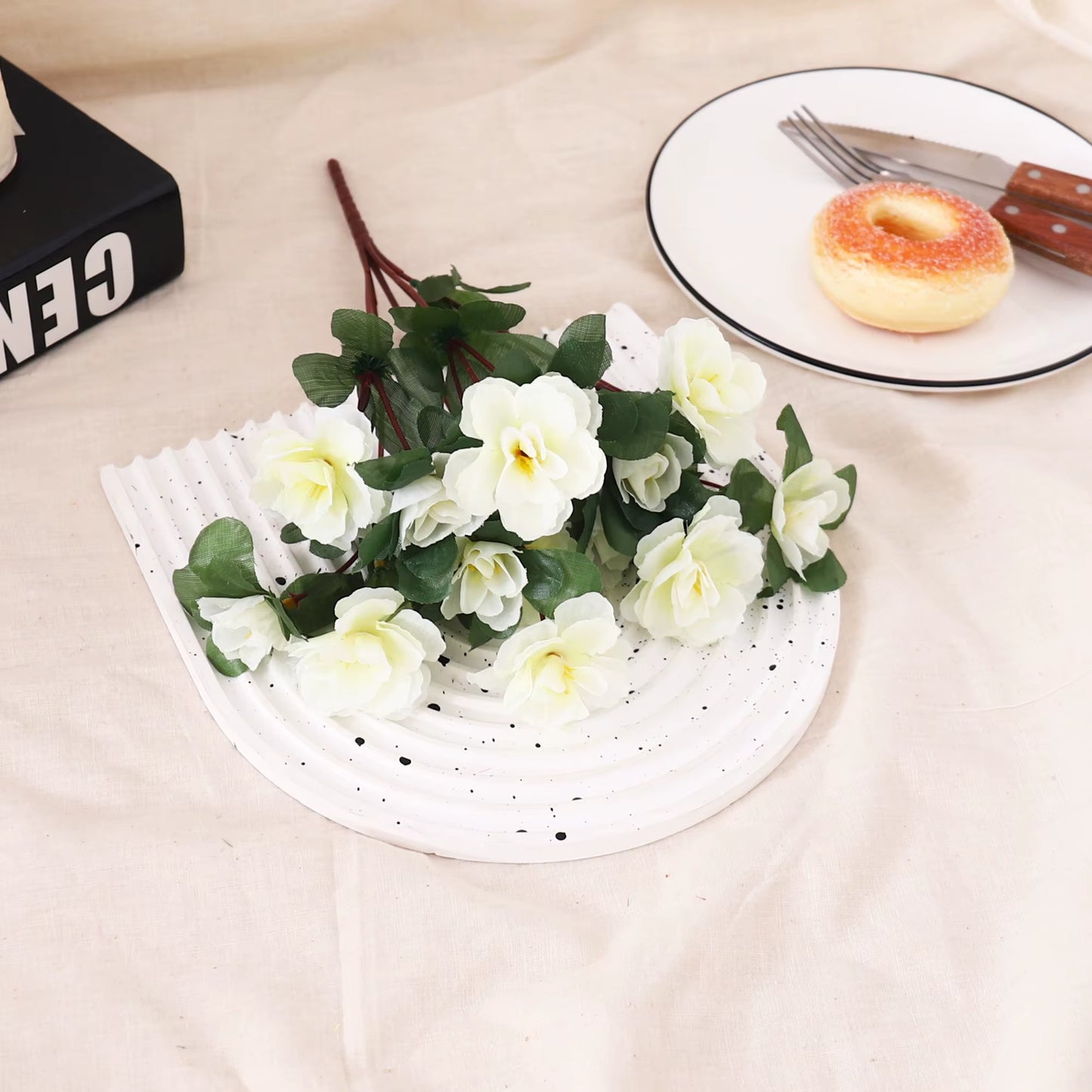 Artificial Azalea High Quality Flowers Bushes UV Resistant Decor for Garden