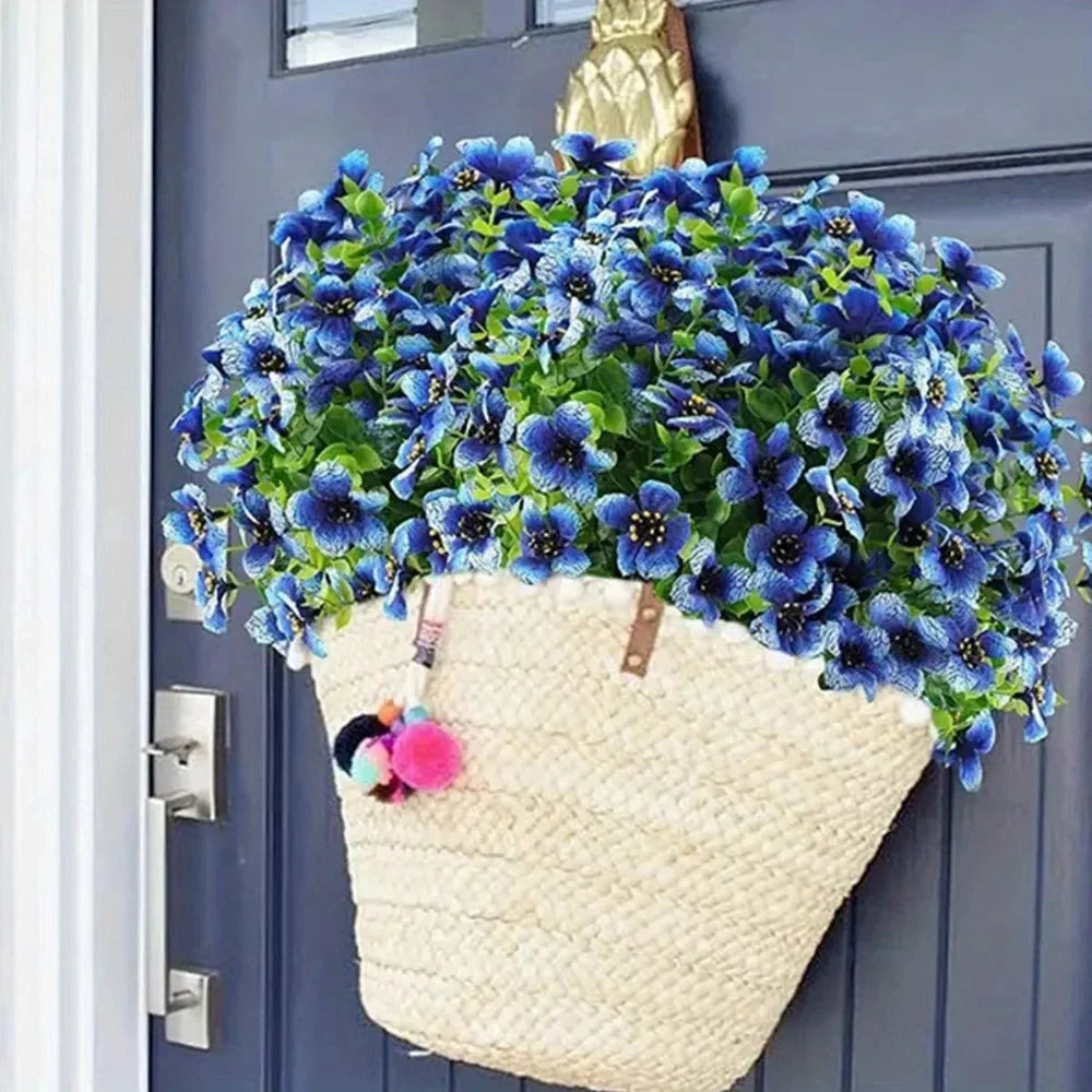 2PC Outdoor UV Protection 7 Head Eucalyptus Violet Artificial 