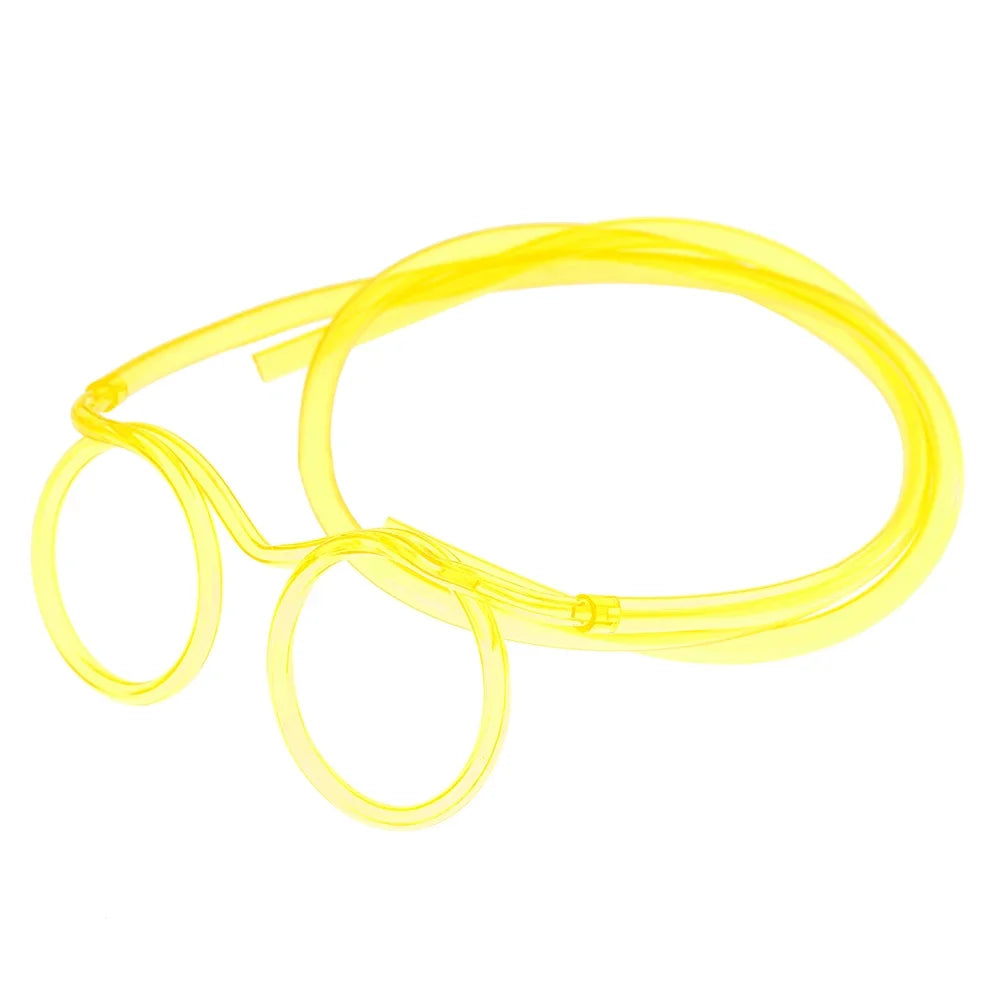 Fun Loop Drinking Straw Eye Glasses Reusable Flexible Soft Drink Eyeglasses Plastic Crazy Funky Drinking Tube for Kids Party