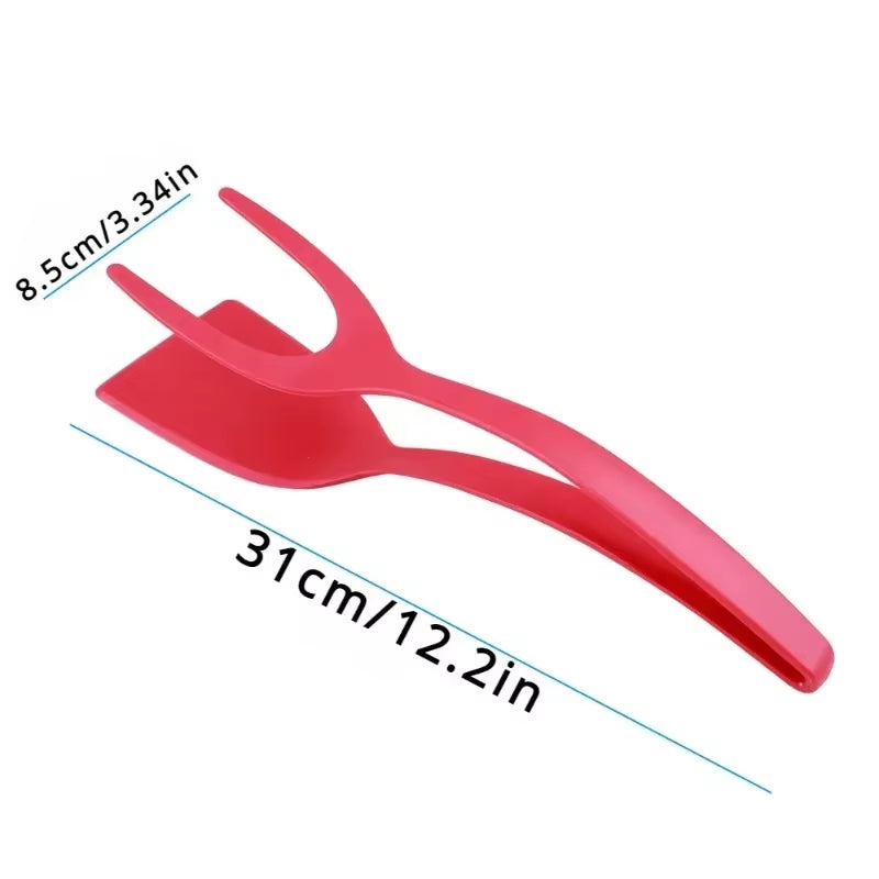 2 in 1 Nylon Grip Flip Tongs with Egg Spatula