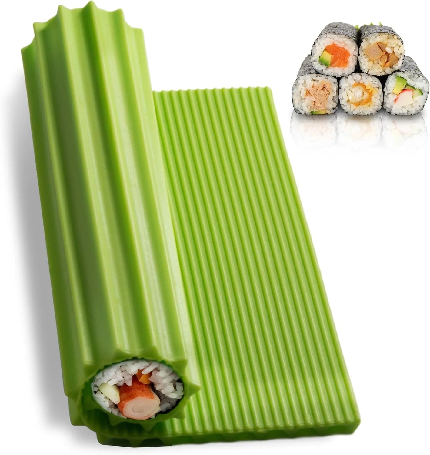 High-Quality Silicone Mat for Sushi Making, Kitchen Sushi Roll Mat, Sushi Roll Mat for Beginners, Sushi Kids, Non-Stick Japanese