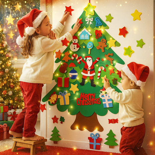 Kids DIY Felt Xmas Tree Set Christmas 2026 New Year