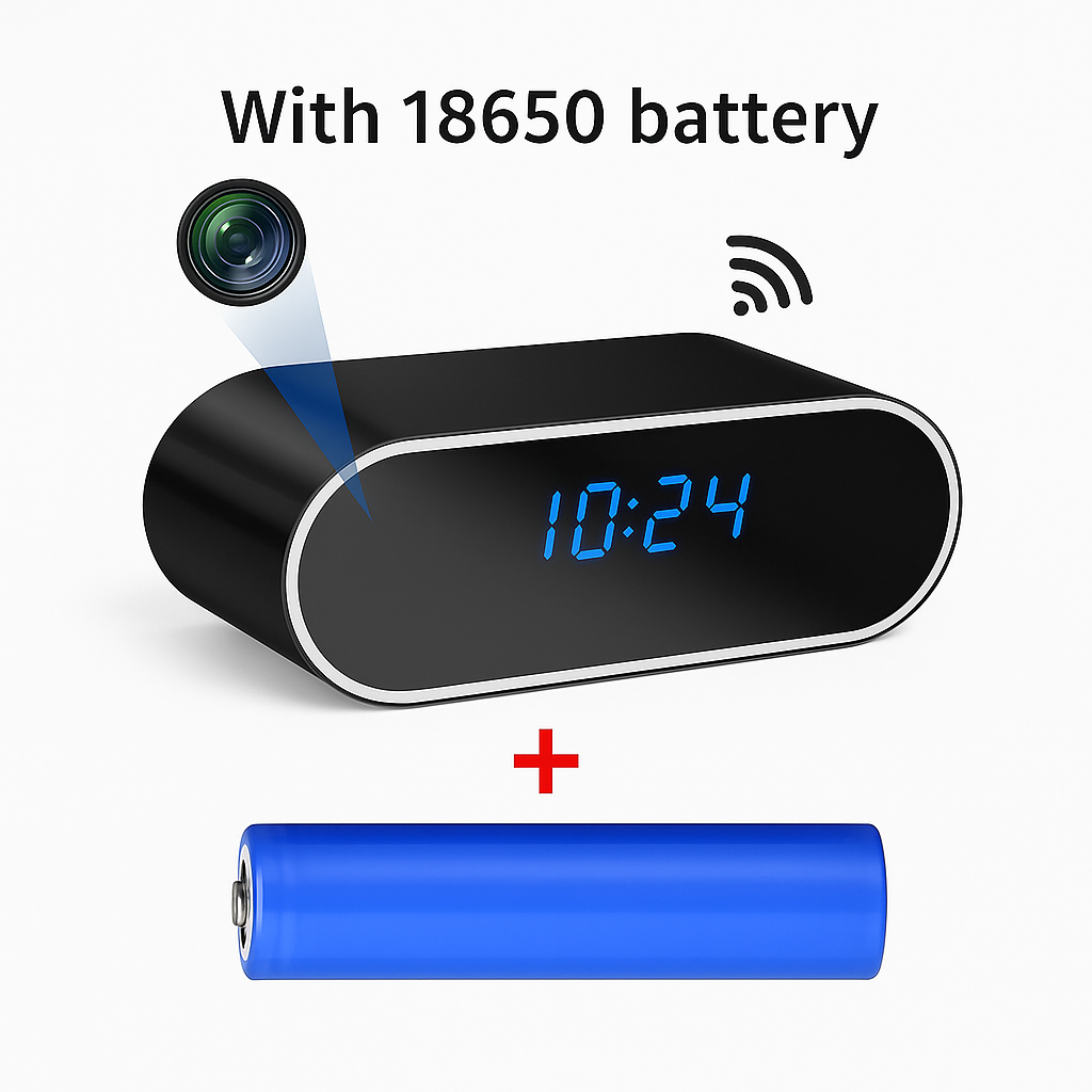 HD 1080P Alarm Clock Wireless Mini Camera Remote Control