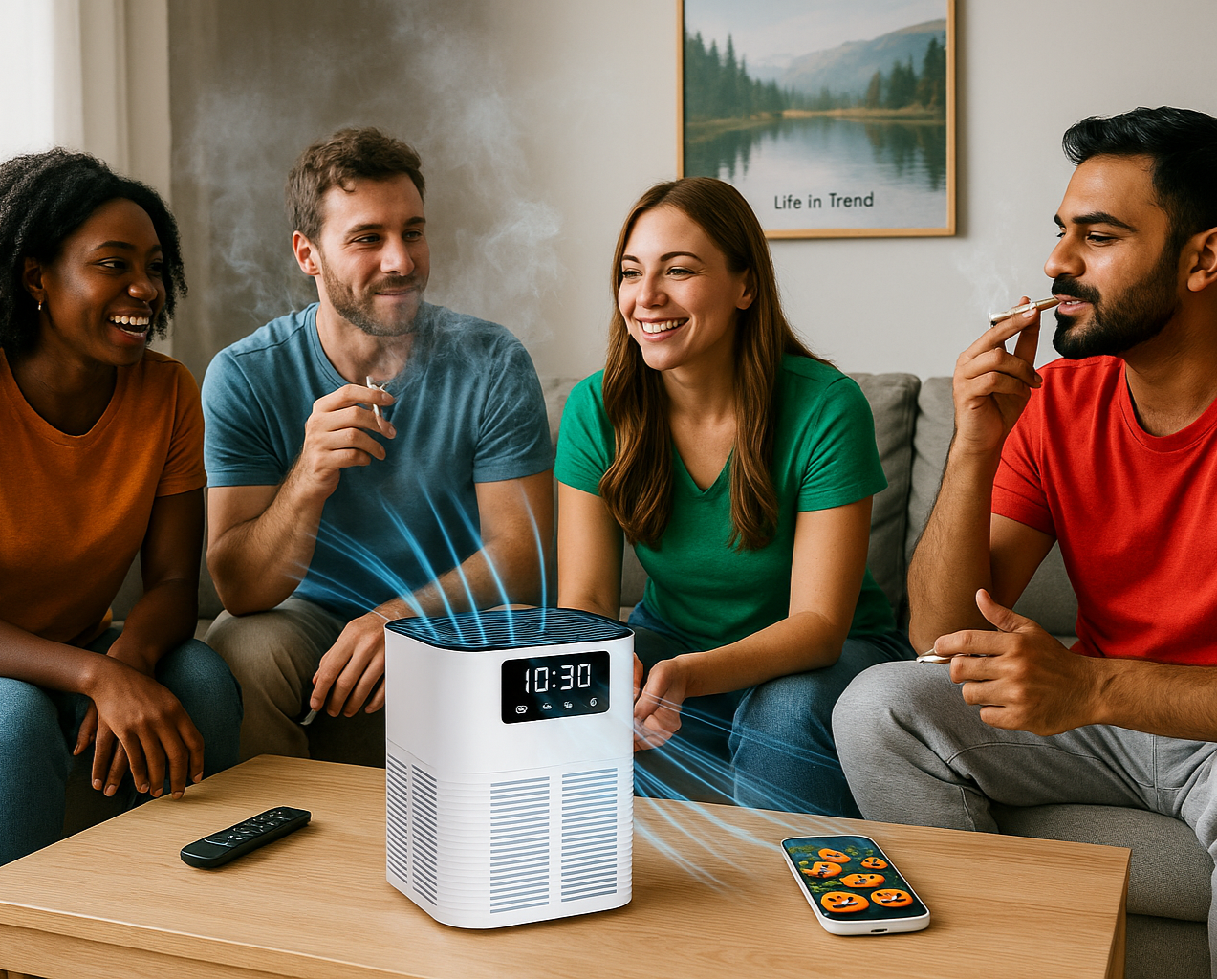 Air Purifier Smoke Odor Negative Ion Generator