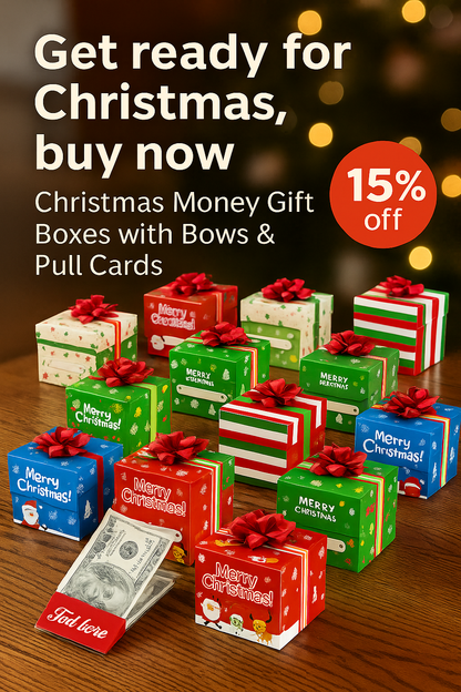 12 Pcs Christmas Money Gift Box